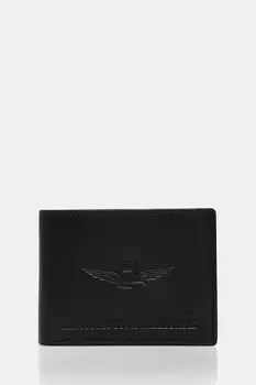 Кожаный кошелек Aeronautica Militare, черный