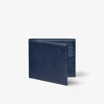 Кожаный кошелек Billfold с логотипом Aspinal Of London, темно-синий