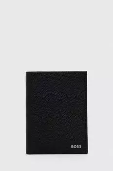 Кожаный кошелек BOSS Boss, черный
