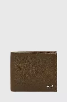 Кожаный кошелек BOSS Boss, зеленый