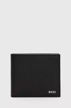 Кожаный кошелек Boss, черный
