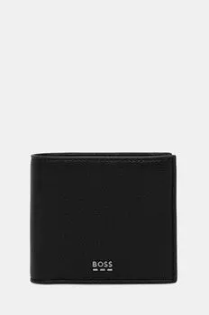 Кожаный кошелек Boss, черный