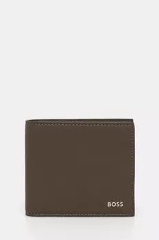 Кожаный кошелек Boss, зеленый