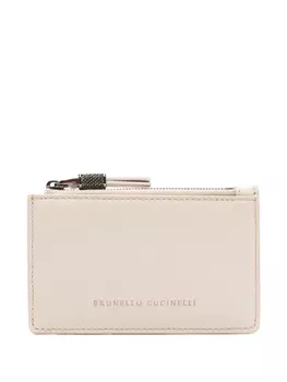 Кожаный кошелек Brunello Cucinelli, нейтральный