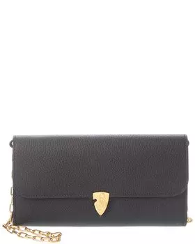 Кожаный кошелек Burberry B Shield на цепочке, черный