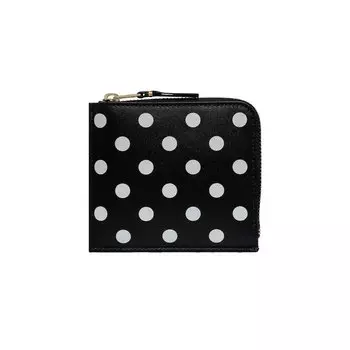 Кожаный кошелек Comme des Garons с принтом в горошек, цвет Черный