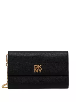 Кожаный кошелек DKNY на цепочке, черный