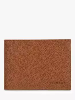 Кожаный кошелек для карт и монет Longchamp Le Foulonn, карамель