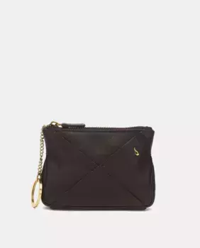 Кожаный кошелек для монет на молнии Abbacino, темно-коричневый