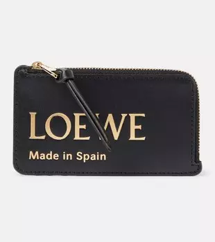 Кожаный кошелек для монет с логотипом Loewe, черный