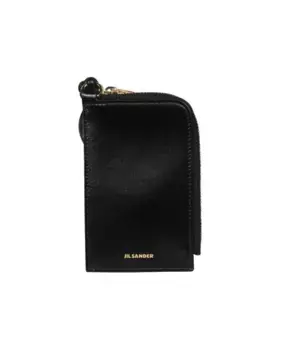 Кожаный кошелек для монет с ремнем через плечо Jil Sander, черный