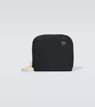 Кожаный кошелек для монет Tom Ford, черный