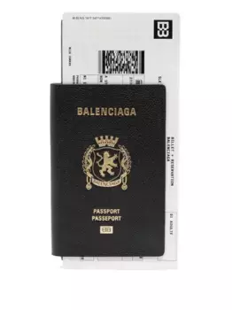 Кожаный кошелек для паспорта BALENCIAGA, черный