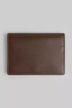 Кожаный кошелек двойного сложения с застежкой-кнопкой Steel & Jelly, коричневый
