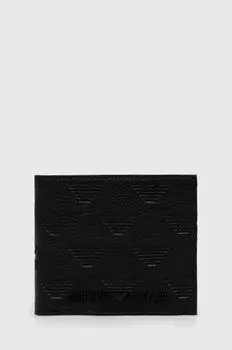 Кожаный кошелек Emporio Armani, черный