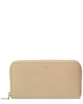 Кожаный кошелек Ferragamo на молнии Salvatore Ferragamo, бежевый
