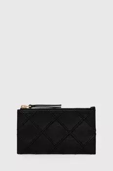 Кожаный кошелек Fleming с мягкой молнией Tory Burch, черный