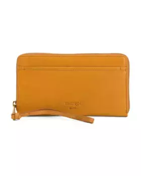 Кожаный кошелек Gabby Continental на молнии с ремешком на запястье Margot, цвет Tan