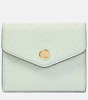 Кожаный кошелек gg среднего размера Gucci, зеленый