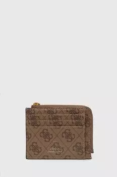 Кожаный кошелек Guess, бежевый