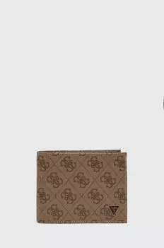 Кожаный кошелек Guess, бежевый