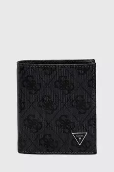 Кожаный кошелек Guess, черный