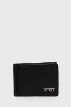 Кожаный кошелек Guess, черный