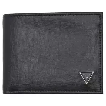 Кожаный кошелек Guess, черный