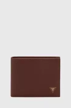Кожаный кошелек Guess, коричневый