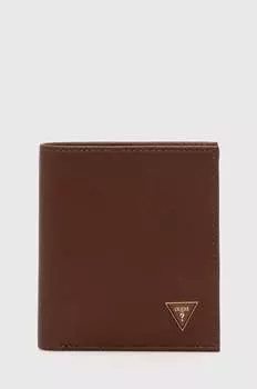 Кожаный кошелек Guess, коричневый