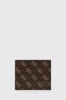 Кожаный кошелек Guess, коричневый