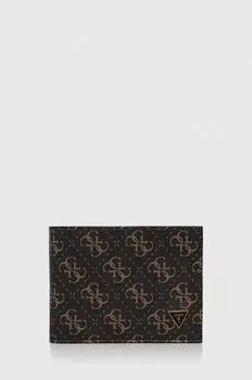 Кожаный кошелек Guess, коричневый