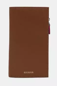 Кожаный кошелек Guess, коричневый