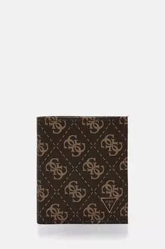 Кожаный кошелек Guess, коричневый