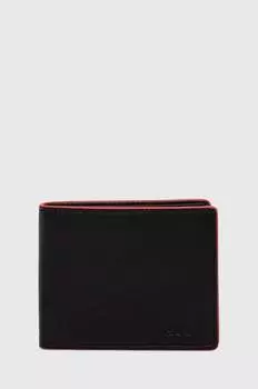 Кожаный кошелек Hugo, черный
