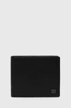 Кожаный кошелек Hugo, черный
