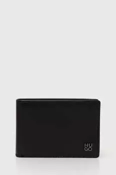 Кожаный кошелек Hugo, черный