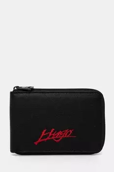 Кожаный кошелек Hugo, черный