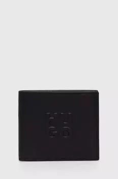 Кожаный кошелек Hugo, черный