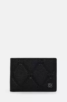 Кожаный кошелек Hugo, черный