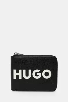 Кожаный кошелек Hugo, черный