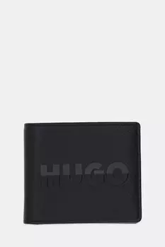 Кожаный кошелек Hugo, черный