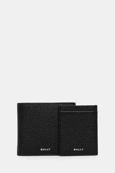 Кожаный кошелек и держатель для карт Bally, черный