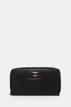 Кожаный кошелек IN Aeronautica Militare, черный