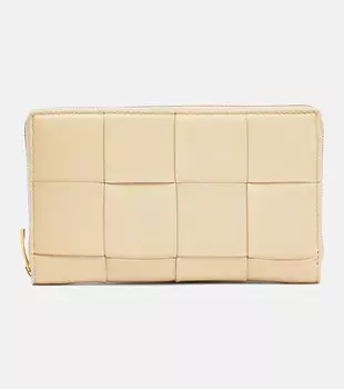 Кожаный кошелек Intreccio Bottega Veneta, бежевый