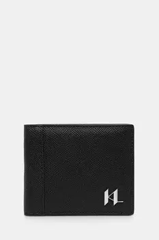 Кожаный кошелек K/MONOGRAM Karl Lagerfeld, черный