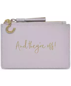 Кожаный кошелек Kentucky Derby на молнии для монет Radley London, зеленый