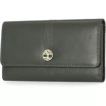 Кожаный кошелек-клатч Timberland RFID Flap Organizer, серо-зеленый