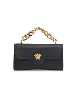 Кожаный кошелек La Medusa на цепочке Versace, черный