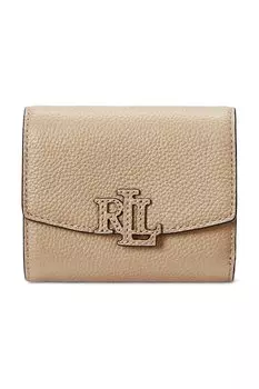 Кожаный кошелек Lauren Ralph Lauren, бежевый